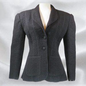 WAYNE ROGERS Black Fitted two Button Blazer in Size Medium